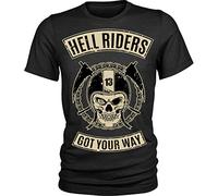 VPJGFL Hell Riders Skull Biker Motorcycle Motorbike Rider T-Shirt Mens Black(XX-Large)
