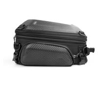 VPLPEREQAK Multifunctional Saddle Bag Motorcycle Rear Seat 12L-18L Expandable Motor Hard Shell Backpack Outdoor Motocross Pannier Luggage Saddle Bag(Carbon Black)