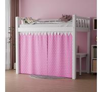 Vpory Bunk Bed Curtains - Privacy Loft Bed Curtains Bottom Bunk Bed Curtain Customization Blockout Breathable Bunk Bed Canopy for Teens Children Students (Pink Dot, Front)