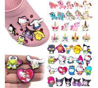VPOUERY 2 Sets DIY Shoe Pins for Shoes, Crocs Pins Children, 38 Pieces Cartoon, Anime Sticks, Removable PVC Shoe Decoration for Kids/Teenagers/Adults
