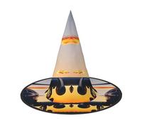 VPPUR Aircraft Plane At Sunset Print Halloween Witch Hat Unisex Carnival Costume Accessory Cap Parties Themed Events