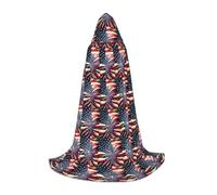 VPPUR American Flag Firework Print Unisex Hooded Stylish Cloak Variety Robe Carnival For Halloween Cosplay Christmas