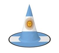 VPPUR Argentine Flag Print Halloween Witch Hat Unisex Carnival Costume Accessory Cap Parties Themed Events