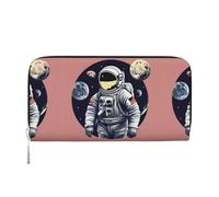 VPPUR Astronaut on The Moon 1 Print Hand Wallet Crafted Lady Wallet for Women Wallet Clutch for Travel Casual Trendy, Black, One Size, Art