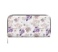 VPPUR Beautiful grape leaves Print Hand Wallet Crafted Lady Wallet for Women Wallet Clutch for Travel Casual Trendy, Black, One Size, Art