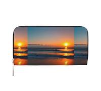 VPPUR Beautiful Sunrise Ocean Print Hand Wallet Crafted Lady Wallet for Women Wallet Clutch for Travel Casual Trendy, Black, One Size, Art, Black, One Size, Art