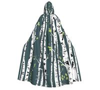 VPPUR Beauty Birch Tree Print Unisex Adult Hooded Cloak Costume Halloween Christmas Carnival Theme Parties