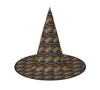 VPPUR Beaver Working Print Halloween Witch Hat Unisex Carnival Costume Accessory Cap Parties Themed Events