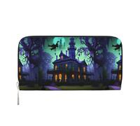 VPPUR Black Haunted Mansions Print Hand Wallet Crafted Lady Wallet for Women Wallet Clutch for Travel Casual Trendy, Black, One Size, Art