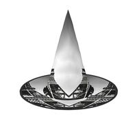 VPPUR Black Paris Eiffel Tower Print Halloween Witch Hat Unisex Carnival Costume Accessory Cap Parties Themed Events