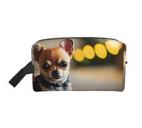 VPPUR Chihuahua Dog 1 Print Large Capacity Zippered Storage Bag Travel Cosmetic Organizer for Toiletries Makeup, White, One Size