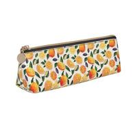 VPPUR citrus fruit pattern Print Daily Small Pencil Case Triangle Pouch with Zippered Pen Holder for Writing Tools, White, One Size