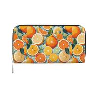 VPPUR citrus fruit pattern Print Hand Wallet Crafted Lady Wallet for Women Wallet Clutch for Travel Casual Trendy, Black, One Size, Art