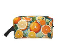 VPPUR citrus fruit pattern Print Large Capacity Zippered Storage Bag Travel Cosmetic Organizer for Toiletries Makeup, White, One Size