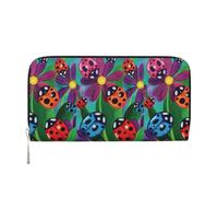VPPUR Colorful Ladybird Print Hand Wallet Crafted Lady Wallet for Women Wallet Clutch for Travel Casual Trendy, Black, One Size, Art, Black, One Size, Art