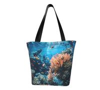 VPPUR Coral Reef Print Comfortable Summer Shoulder Bag Travel Tote Outdoor Beach Work Party Daily Commutes