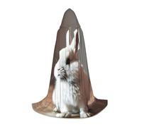 VPPUR Cry White Rabbit Print Unisex Hooded Stylish Cloak Variety Robe Carnival For Halloween Cosplay Christmas