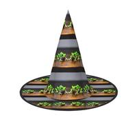 VPPUR Cute And Funny Funny Frogs Print Halloween Witch Hat Unisex Carnival Costume Accessory Cap Parties Themed Events