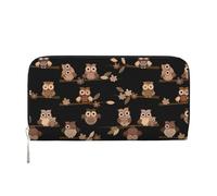 VPPUR Cute Brown Cartoon Owls Print Hand Wallet Crafted Lady Wallet for Women Wallet Clutch for Travel Casual Trendy, Black, One Size, Art, Black, One Size, Art