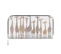VPPUR Cute Cartoon Funny Giraffes Print Hand Wallet Crafted Lady Wallet for Women Wallet Clutch for Travel Casual Trendy, Black, One Size, Art, Black, One Size, Art