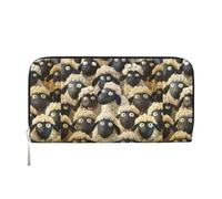 VPPUR Cute Cartoon Sheep Print Hand Wallet Crafted Lady Wallet for Women Wallet Clutch for Travel Casual Trendy, Black, One Size, Art