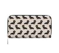 VPPUR Cute Dog Print Hand Wallet Crafted Lady Wallet for Women Wallet Clutch for Travel Casual Trendy, Black, One Size, Art, Black, One Size, Art