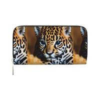 VPPUR Cute Jaguar Print Hand Wallet Crafted Lady Wallet for Women Wallet Clutch for Travel Casual Trendy, Black, One Size, Art, Black, One Size, Art