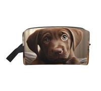 VPPUR cute Labrador Dog 1 Print Large Capacity Zippered Storage Bag Travel Cosmetic Organizer for Toiletries Makeup, White, One Size