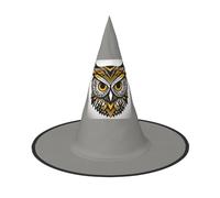 VPPUR Cute Owl Pattern Print Halloween Witch Hat Unisex Carnival Costume Accessory Cap Parties Themed Events