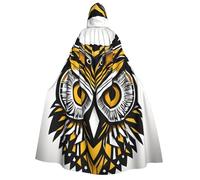 VPPUR Cute Owl Pattern Print Unisex Adult Hooded Cloak Costume Halloween Christmas Carnival Theme Parties