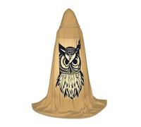 VPPUR Cute Owl Print Unisex Hooded Stylish Cloak Variety Robe Carnival For Halloween Cosplay Christmas