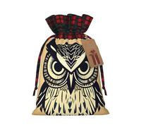VPPUR Cute Owl Printing Eco-Friendly Xmas Drawstring Versatile Gift Bags Christmas Birthday Wrapping Needs