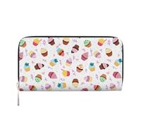 VPPUR Delicious Cupcakes Print Hand Wallet Crafted Lady Wallet for Women Wallet Clutch for Travel Casual Trendy, Black, One Size, Art, Black, One Size, Art