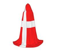 VPPUR Denmark Danish Flag Print Unisex Hooded Cloak For Carnival Theme Party Decorations Witch Costume Cosplay