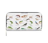 VPPUR Different Types of Lizard Print Hand Wallet Crafted Lady Wallet for Women Wallet Clutch for Travel Casual Trendy, Black, One Size, Art, Black, One Size, Art