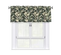 VPPUR - Digital Camo Curtain for Home Decor, 54 x 18 Inches Window Treatment for Kitchen Bathroom