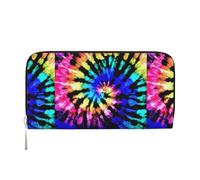 VPPUR Exotic Tribe Tie Dye Style Print Hand Wallet Crafted Lady Wallet for Women Wallet Clutch for Travel Casual Trendy, Black, One Size, Art