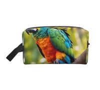 VPPUR Fantastic Parrot Feather Print Large Capacity Zippered Storage Bag Travel Cosmetic Organizer for Toiletries Makeup, White, One Size