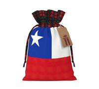 VPPUR Flag Of Chile Printing Eco-Friendly Xmas Drawstring Versatile Gift Bags Christmas Birthday Wrapping Needs