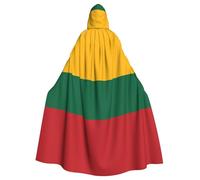 VPPUR Flag Of Lithuania Print Hooded Grace Cloak For Women Men Halloween Cosplay Carnival Parties Themed Events