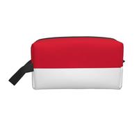 VPPUR Flag of Monaco Print Large Capacity Zippered Storage Bag Travel Cosmetic Organizer for Toiletries Makeup, White, One Size