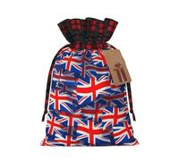 VPPUR Flag Of The United Kingdom Printing Eco-Friendly Xmas Drawstring Versatile Gift Bags Christmas Birthday Wrapping Needs