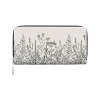 VPPUR Floral Herbs Botanical Engraving Print Hand Wallet Crafted Lady Wallet for Women Wallet Clutch for Travel Casual Trendy, Black, One Size, Art, Black, One Size, Art