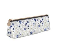 VPPUR Flowers and Cornflowers Daisies Print Daily Small Pencil Case Triangle Pouch with Zippered Pen Holder for Writing Tools, White, One Size