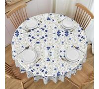 VPPUR Flowers and Cornflowers Daisies Print Round Tablecloth Decor Table Cover Spring/Summer Weddings,Picnics Dinner Parties