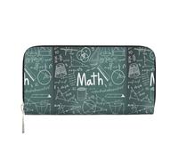 VPPUR Formulas Shapes Theory Math Lesson Word Print Hand Wallet Crafted Lady Wallet for Women Wallet Clutch for Travel Casual Trendy, Black, One Size, Art