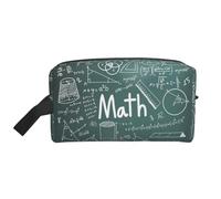 VPPUR Formulas Shapes Theory Math Lesson Word Print Large Capacity Zippered Storage Bag Travel Cosmetic Organizer for Toiletries Makeup, White, One Size