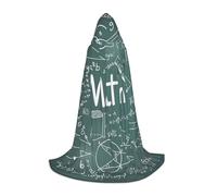 VPPUR Formulas Shapes Theory Math Lesson Word Print Unisex Hooded Cloak For Carnival Theme Party Decorations Witch Costume Cosplay