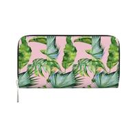 VPPUR Fresh banana leaves Print Hand Wallet Crafted Lady Wallet for Women Wallet Clutch for Travel Casual Trendy, Black, One Size, Art