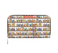 VPPUR Funny Book Shelves Collection and Ladder Print Hand Wallet Crafted Lady Wallet for Women Wallet Clutch for Travel Casual Trendy, Black, One Size, Art, Black, One Size, Art